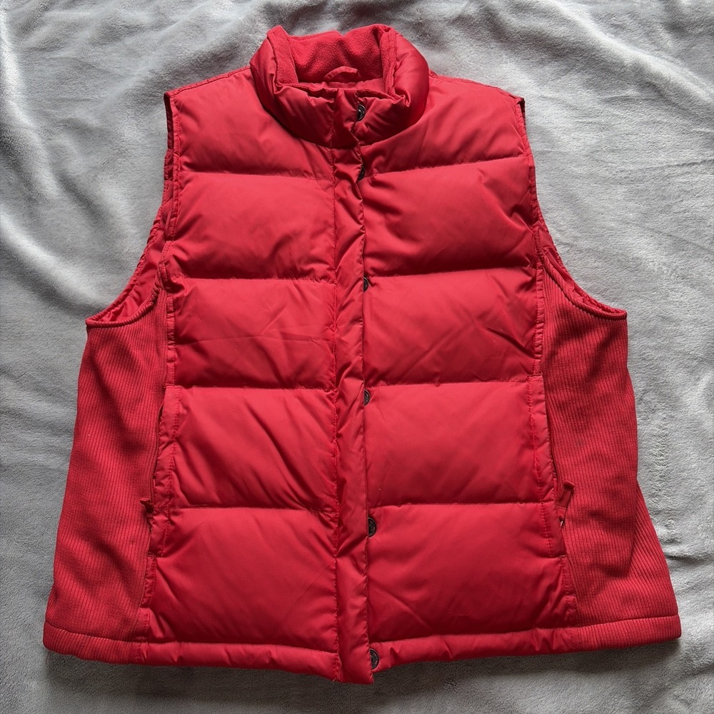 Vintage GAP Y2K Puffer Vest Jacket 65%‎ Down Full Zip Women's XL Red